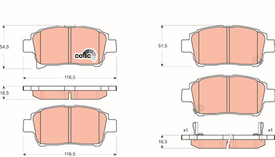Trw Brake Pad Set Disc Brake Gdb3317