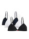 Tommy Hilfiger 3-Pack Triangle Bralettes Women Uw0uw05747-0ie 0ie/Black Navy Rib White