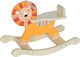 Aiyaplay Fabric Rocking Toy Horse with Max Load Capacity 25kg Orange