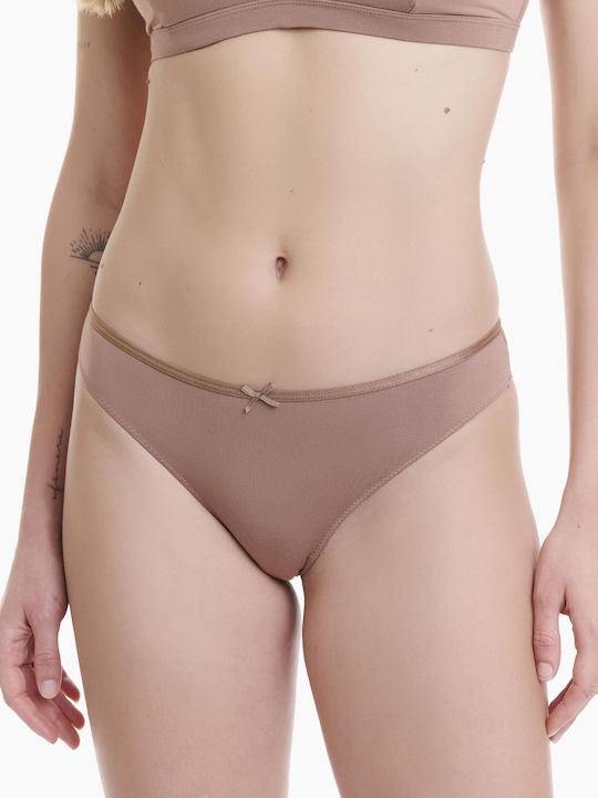 Walk Bamboo Γυναικείο Slip με Δαντέλα Μπεζ