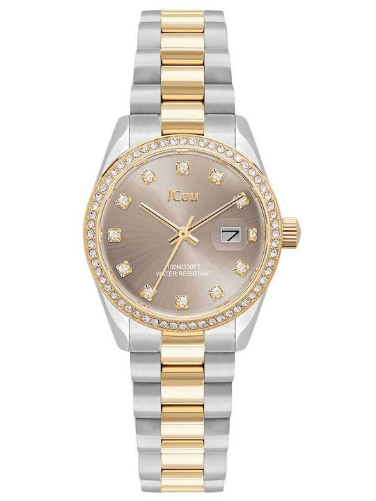 Jcou Women's Watch with Gold Metal Bracelet