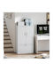 Office Storage Metal Cabinet with Lock & Drawers White L80xW40xH130cm