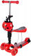 MalPlay Kinderroller Klappbar 3-Rad mit Sitz Rot