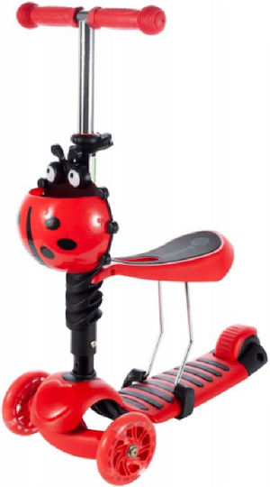 MalPlay Kinderroller Klappbar 3-Rad mit Sitz Rot