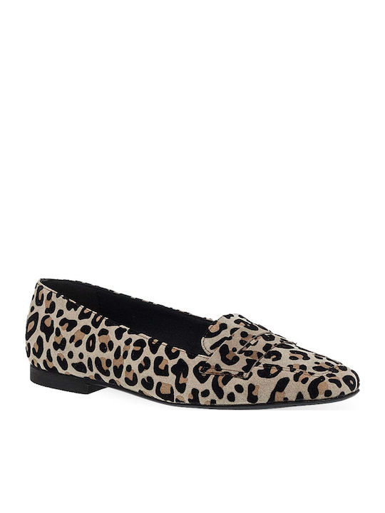 Leder Damen Mokassins in Braun Farbe