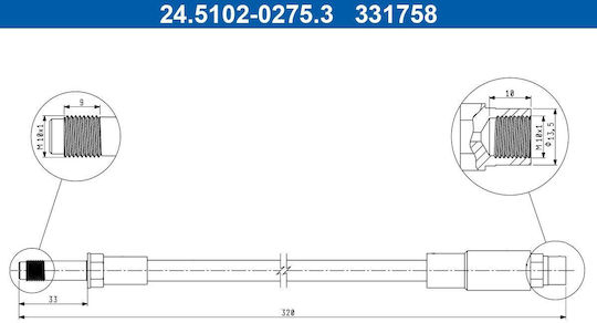 Ate Brake Hose 24.5102-0275.3
