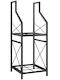 Outsunny Μεταλλικό Ράφι Αποθήκευσης Ξύλων 34x30x80cm Μαύρο