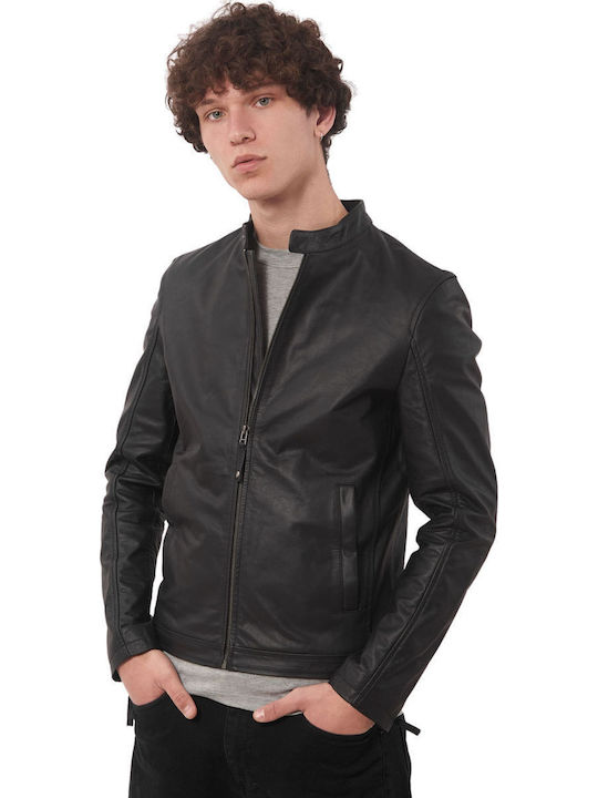 Xray Buffalo Leather Jacket Black
