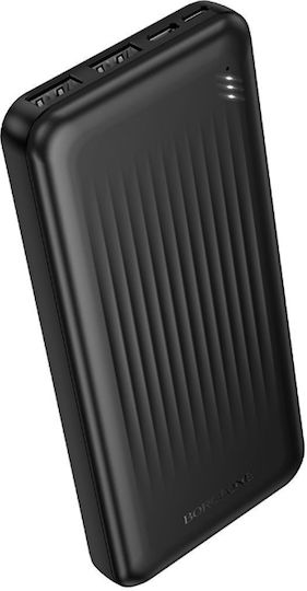 Borofone BJ78 Power Bank 10000mAh με 2 Θύρες USB-A Μαύρο