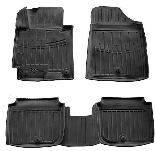Hyundai Elantra 4/5d 2010>2015 Car Mats Rubber Raised Sides Fasteners 4 Pieces