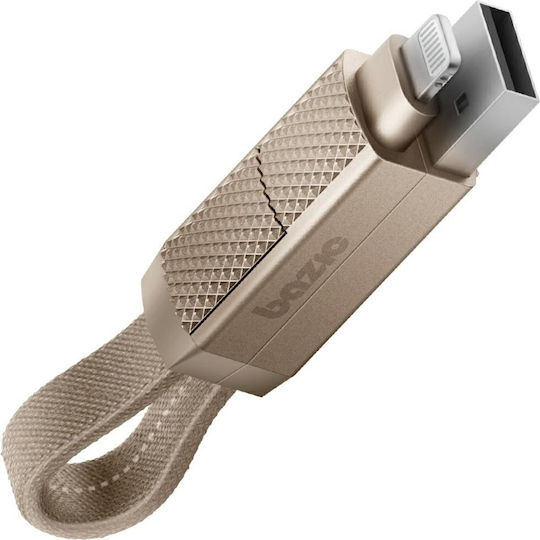 Energea Braided USB-C to Lightning Cable 60W Χρυσό 0.15m