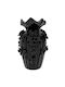 Schwarze Keramik Vase Mit Relief Blumen 20x31cm