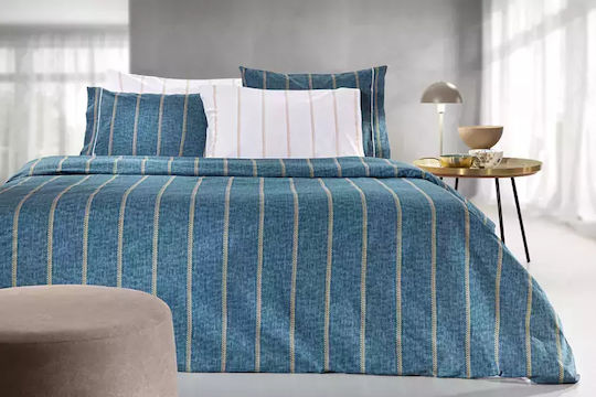 Guy Laroche Bettwäsche-Set Überdoppel mit Gummiband 170x200+32cm. Beverly Denim 4Stück
