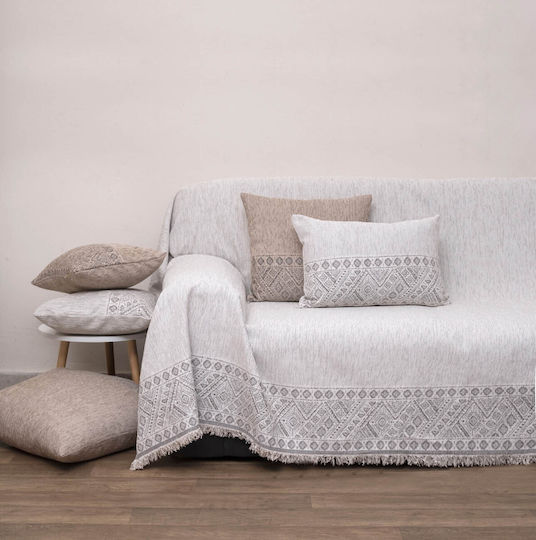 Viopros Decken & Couchdecken Dreisitzer-Sofa Wurf Chenille 180x280cm Ecru