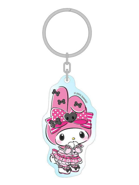 Sanrio Pink Black Party Series Acrylic Keychain My Melody 7 Cm