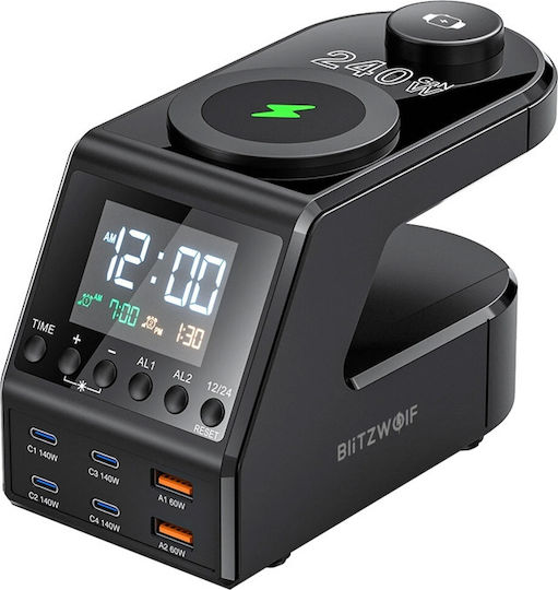 BlitzWolf Tabletop Digital Clock With Alarm Clock & Wireless Charging BW-FW10
