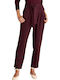 Women's High-waisted Fabric Trousers Red