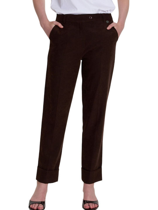 Women's Fabric Trousers Brown