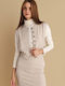 Women's Vest with Buttons Beige