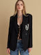 attrattivo Women's Double Breasted Blazer Black