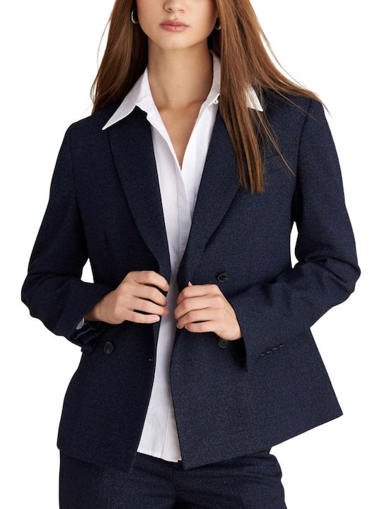 attrattivo Blazer pentru femei Încrucișat Sacou Blue
