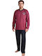 Rimoli Men's Winter Pajamas Set Bordeaux