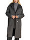 Women's Gray Coat with Hood