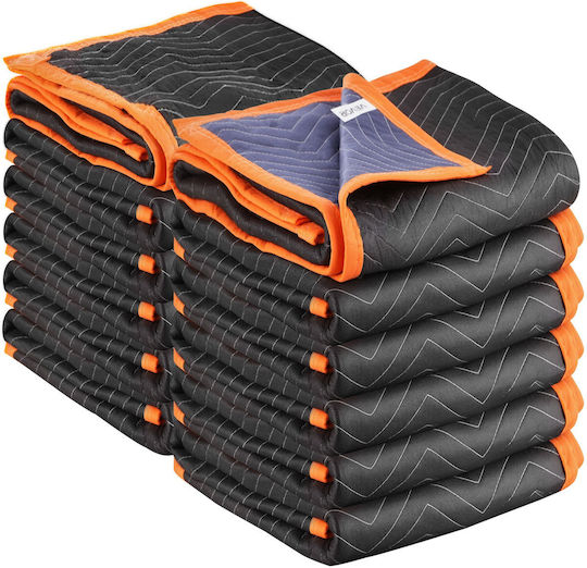 Vevor Moving Blankets 12 Pcs 1829 x 1016 mm 14.5 kg Dozen Large Packing Blankets Cotton Filling Durable Nonwoven Fabric Material Moving Wrapping Furniture Protection