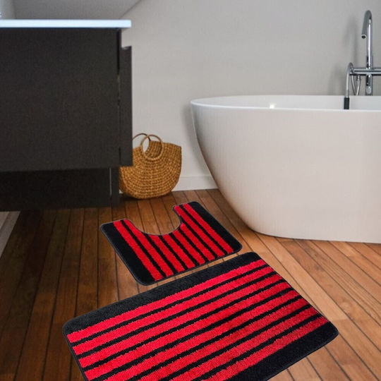 Kotonia Home Set Covoare De Baie Roșii 50x80cm 2 Bucăți
