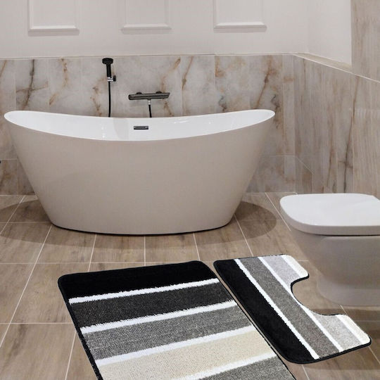 Kotonia Home Set Covoare De Baie Gri 50x80cm 2 Bucăți