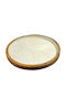 Round Wooden Decorative Platter Plate White 25x25cm
