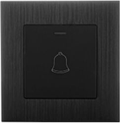 Wandschalter Glocke Eingebauter Leuchtkörper Schwarz Ip20 S112b