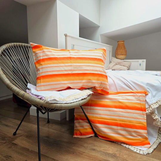 Kotonia Home Pillowcase Set with Envelope Cover Orange 50x80cm.