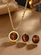 Set with Necklace & Earrings from Steel Gold Plated