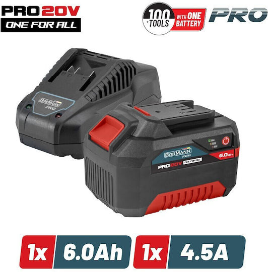 Bormann Batterie-Set Kapazität 6Ah 20V mit Ladegerät Starter Kit