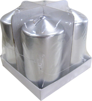 Christmas Silver Candle 10cm
