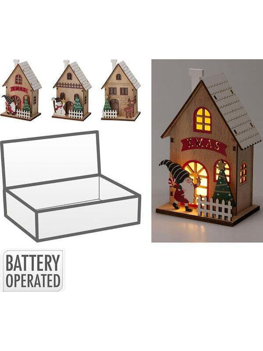 Koopman Christmas Illuminated Decorative Wooden House with Battery 15x9.5x7cm. (Μiscellaneous Designs)