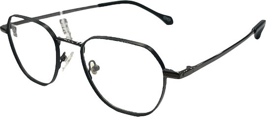 Alexander Wintsch Aw20232 C1 Unisex Metal Prescription Eyeglass Frames Polygonal Black Matte Gun Metal Details