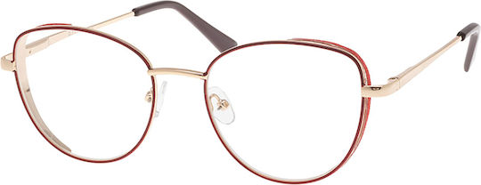 Brilo Reading Glasses +2.50 in Gold color BR040GOLD/RED2.50