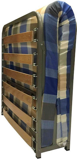 Folding Cot with Mattress 10cm Single 190x100cm