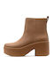 Leather Women's Ankle Boots Brown