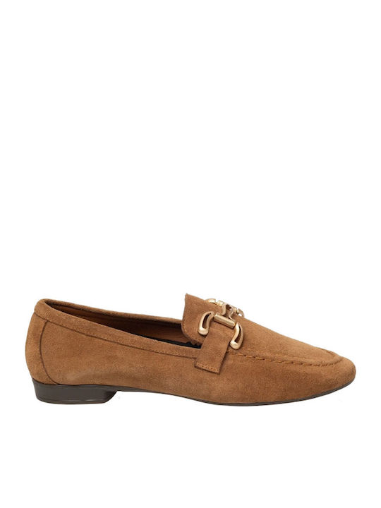 Sante Leather Women's Moccasins in Brown Color
