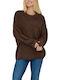 Boxy Damen Pullover Brown