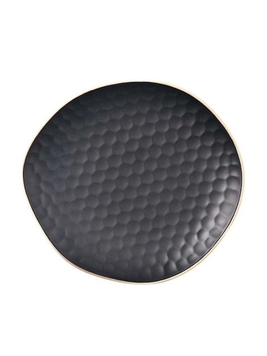 Lumarko Plate Desert Ceramic Black with Diameter 16.5cm