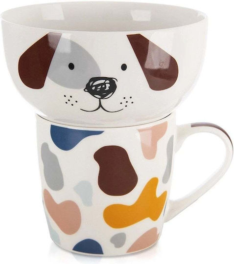 Orion Set Tassen Kaffee aus Porzellan Weiß 2Stück