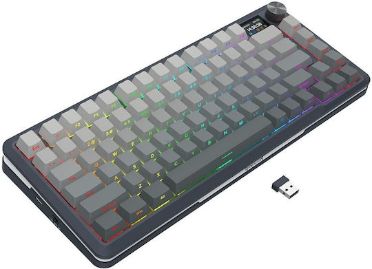 Redragon K708GG-RGB-PRO Flekact Wireless Gaming Keyboard 75% with RGB lighting (English US) Gray