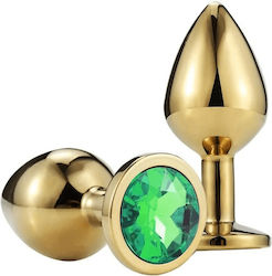 Smd Butt Plug Πρωκτική Σφήνα S 7cm Golden Green Diamond
