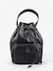 Leder Damenbeutel Schultertasche Schwarz