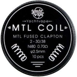 Mtl Fused Clapton 2-30/38 Ni80 0,70Ω 2,5mm 10 Stück Yachtvape Mtl Fused Clapton 2-30/38 Ni80 0,70Ω 2,5mm 10 Stück Yachtvape