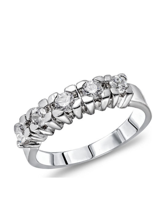 Kiriakos Gofas Ring with Zircon made of Silver